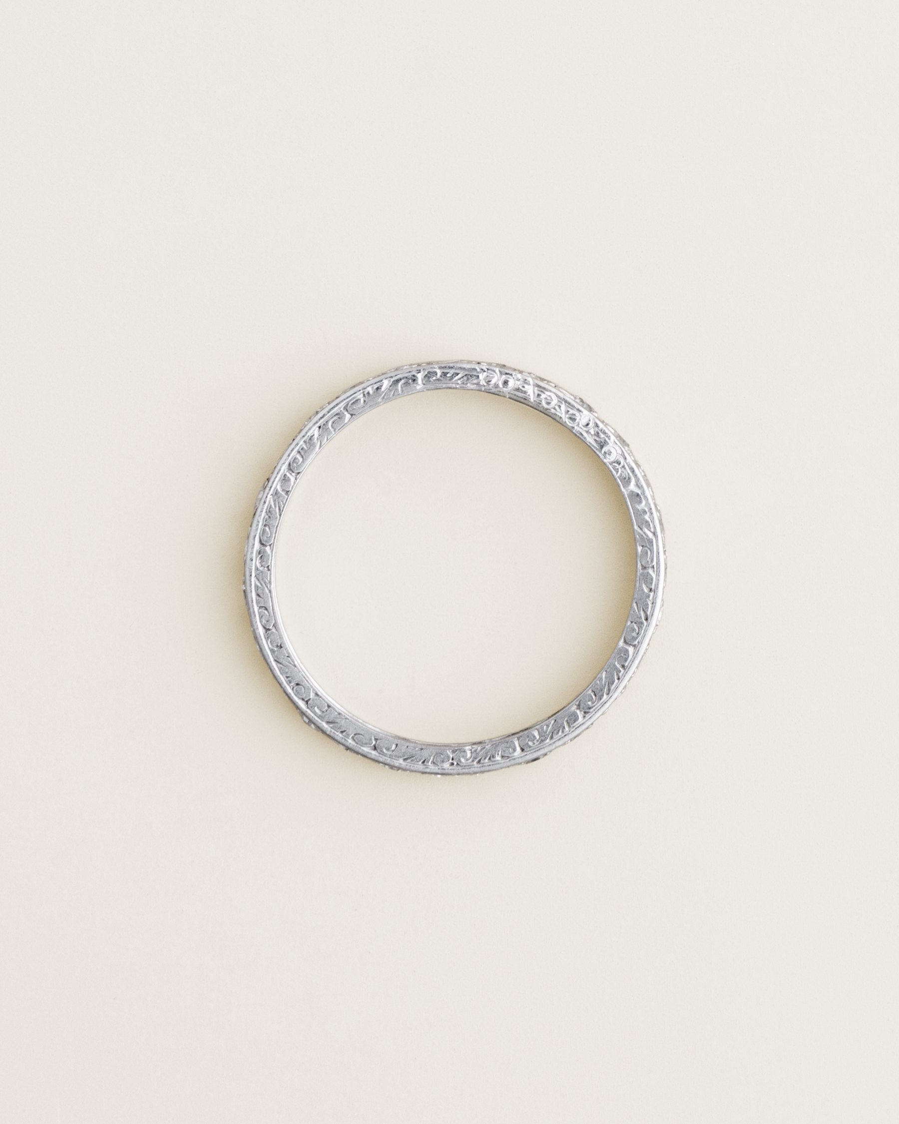 Art Deco French Hallmarked Platinum Diamond Eternity Band