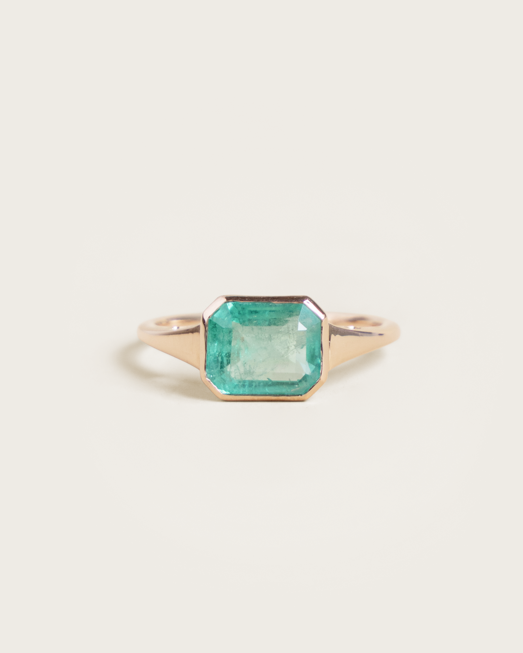 14K Bezel-Set 2ct Certified Zambian Emerald Solitaire