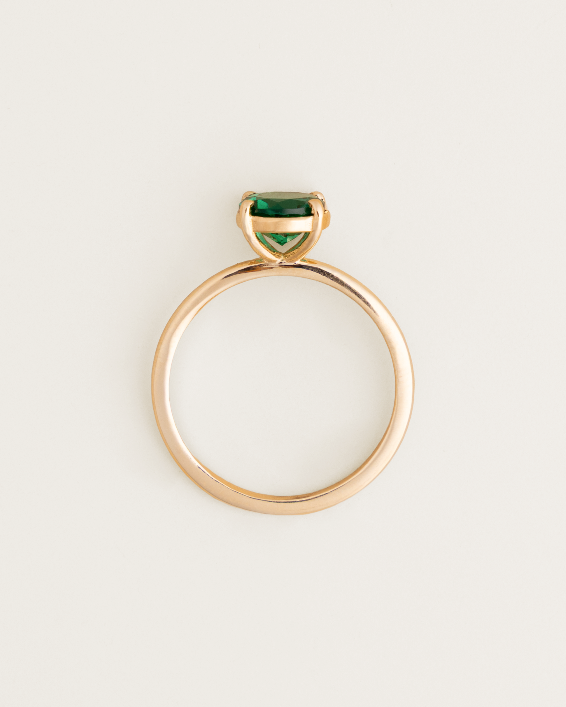 14K Lab-Grown Round Emerald Solitaire