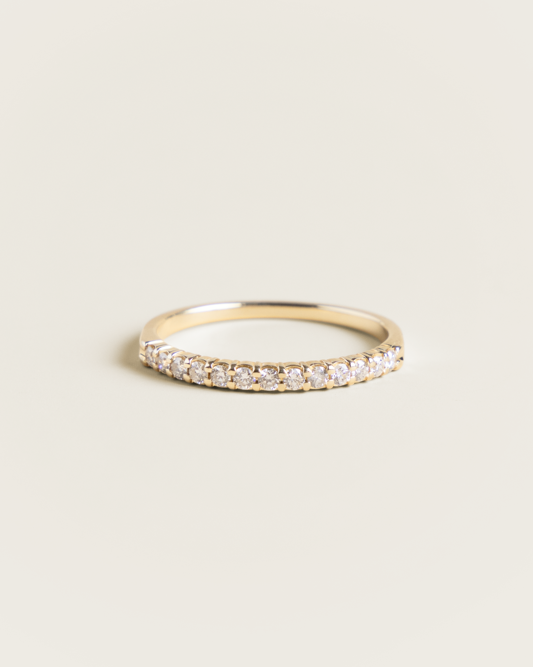 14K 0.23ctw Pavé-Set Diamond Half Eternity Band