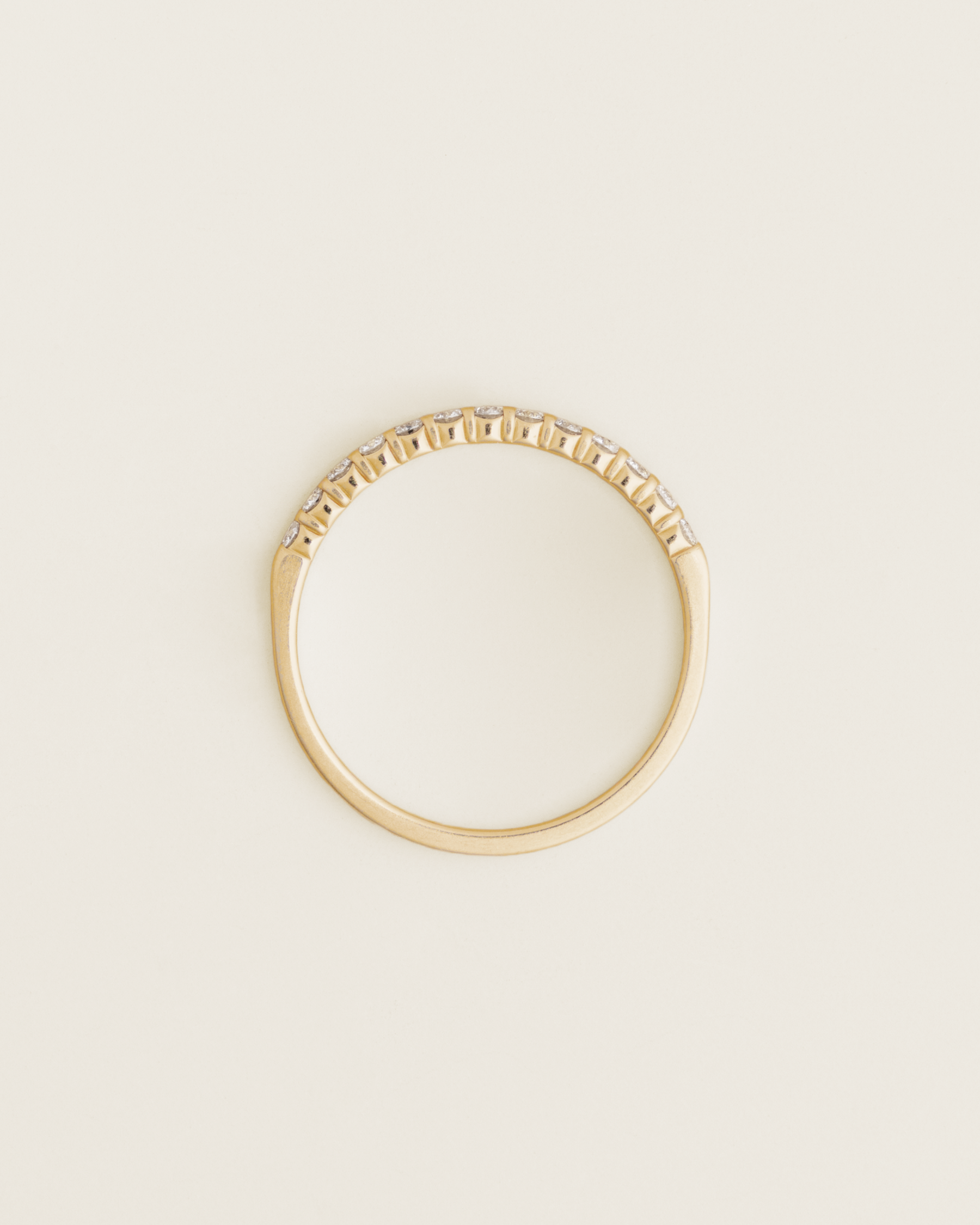 14K 0.23ctw Pavé-Set Diamond Half Eternity Band