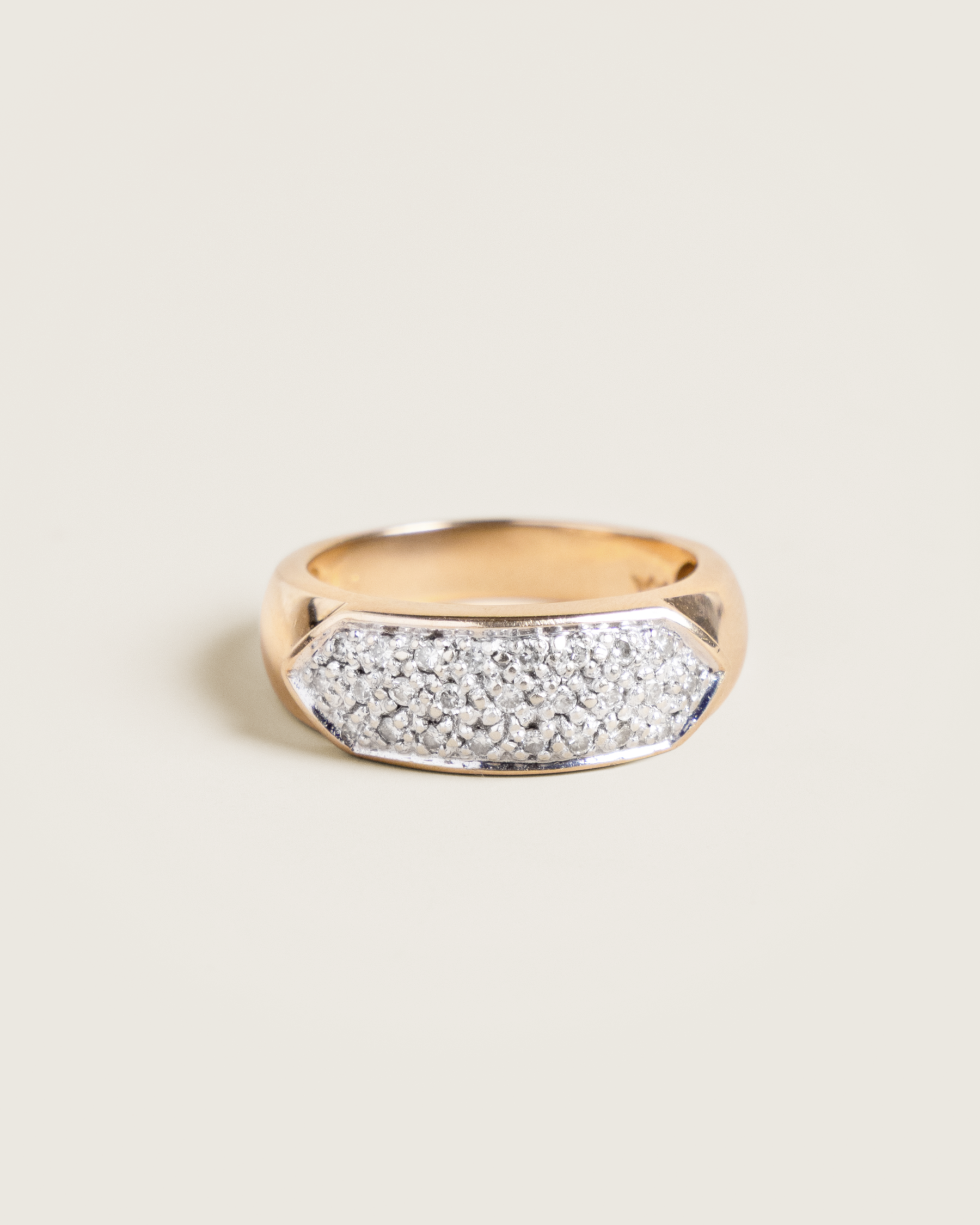 1980s Estate 14K Diamond Pavé Band Ring