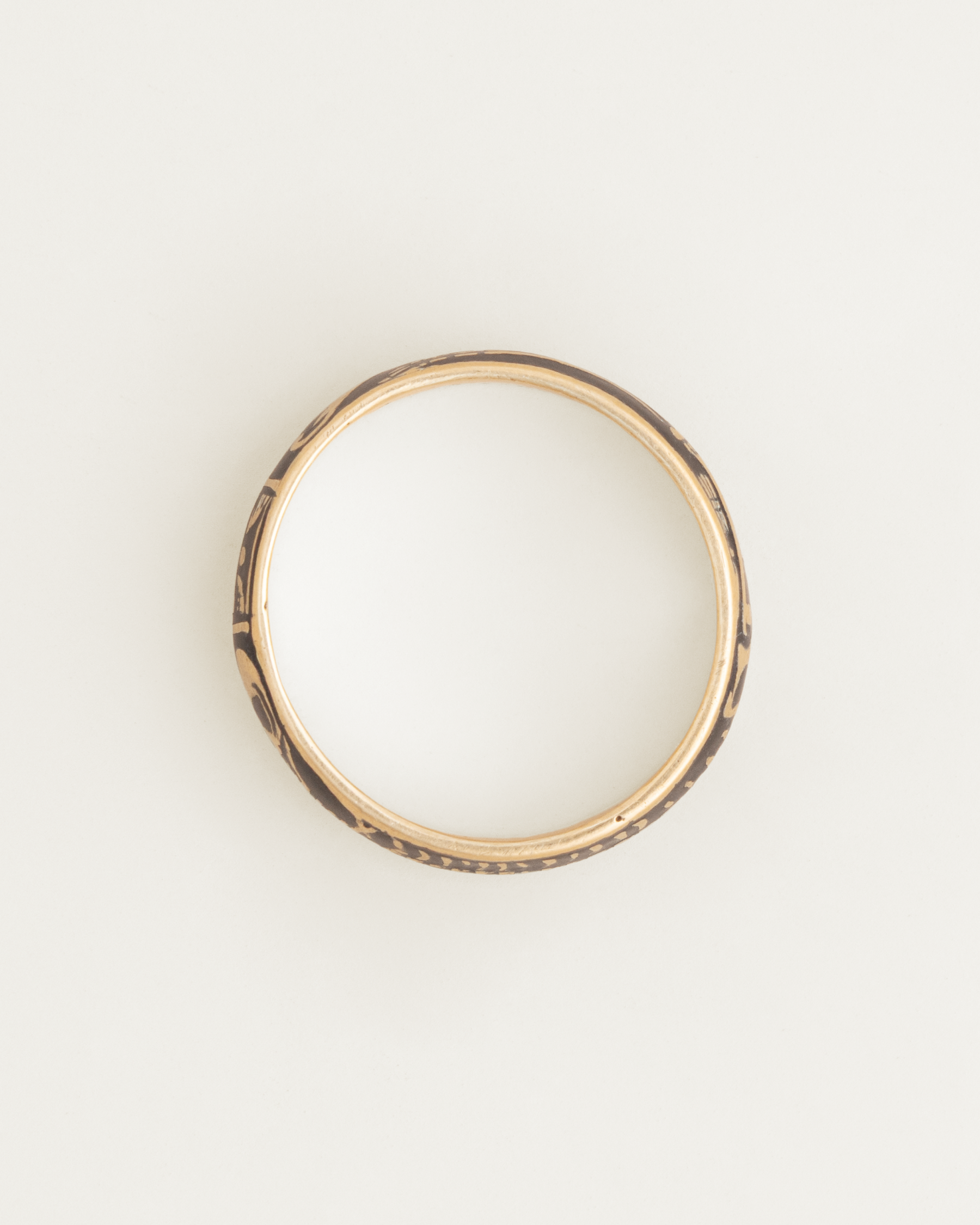 14K Memento Mori Skeletal Champlevé Band