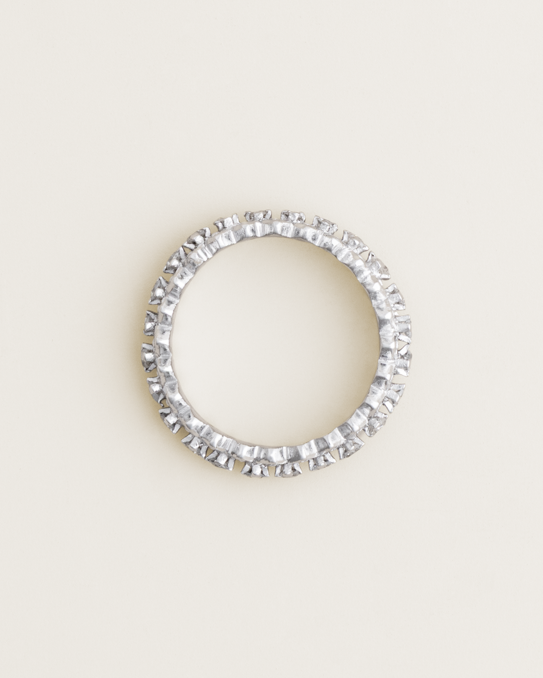 French Platinum 0.72ctw Single-Cut Diamond Eternity Ring