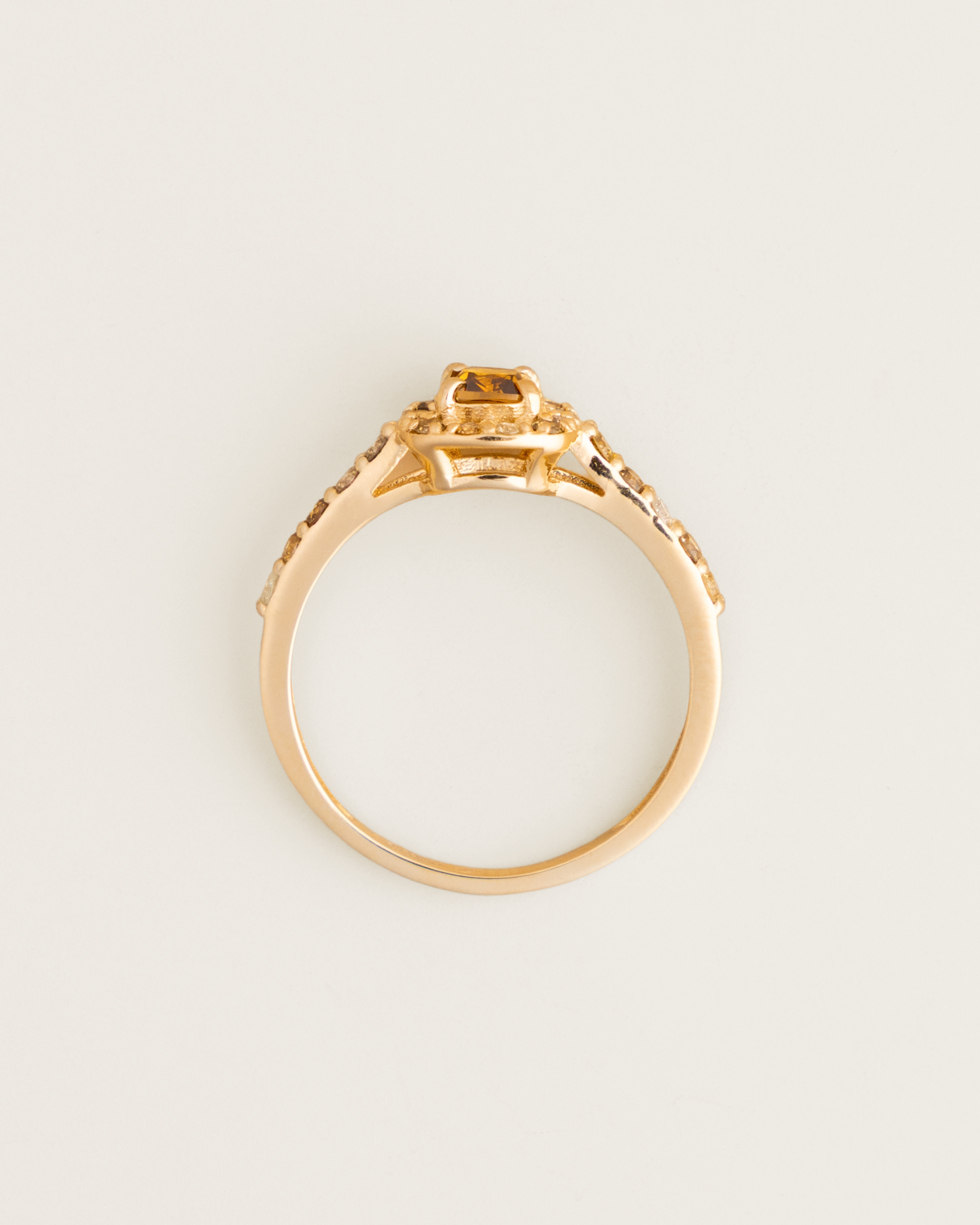 14K 0.71ctw Natural Fancy Cognac & Champagne Diamond Halo Ring