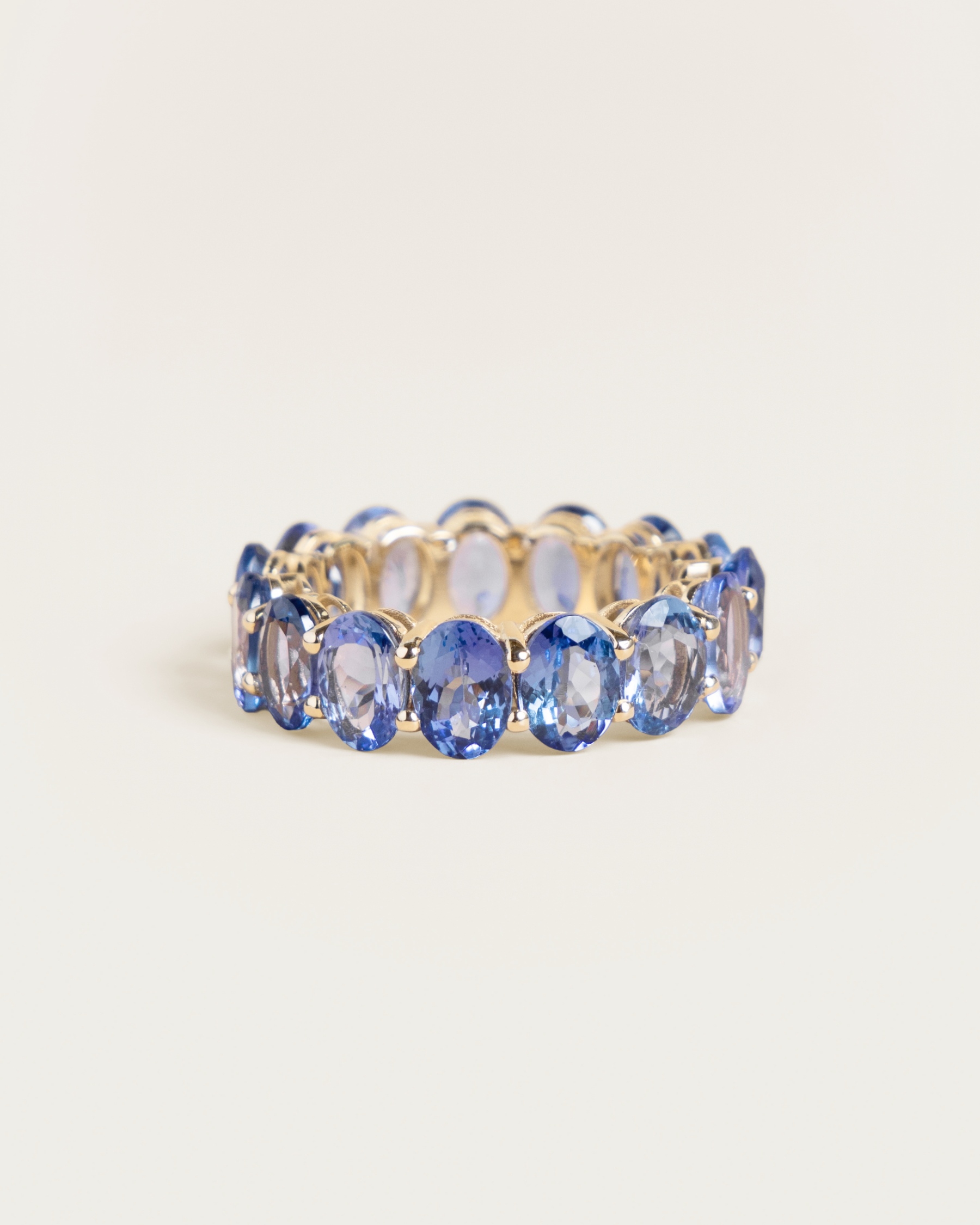 14K 3ctw Oval Tanzanite Eternity Band