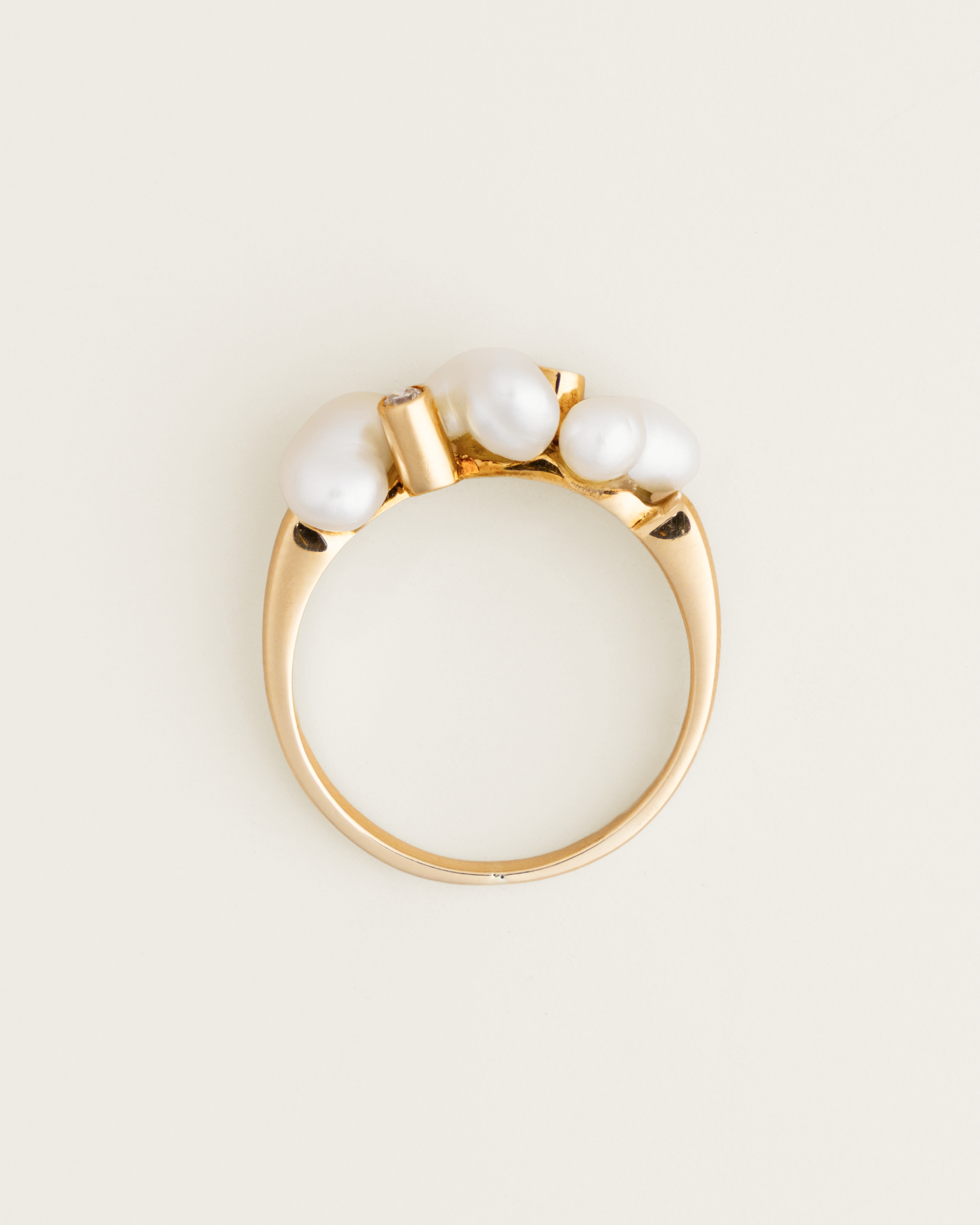 18K Freshwater Pearl and Diamond Cluster Ring