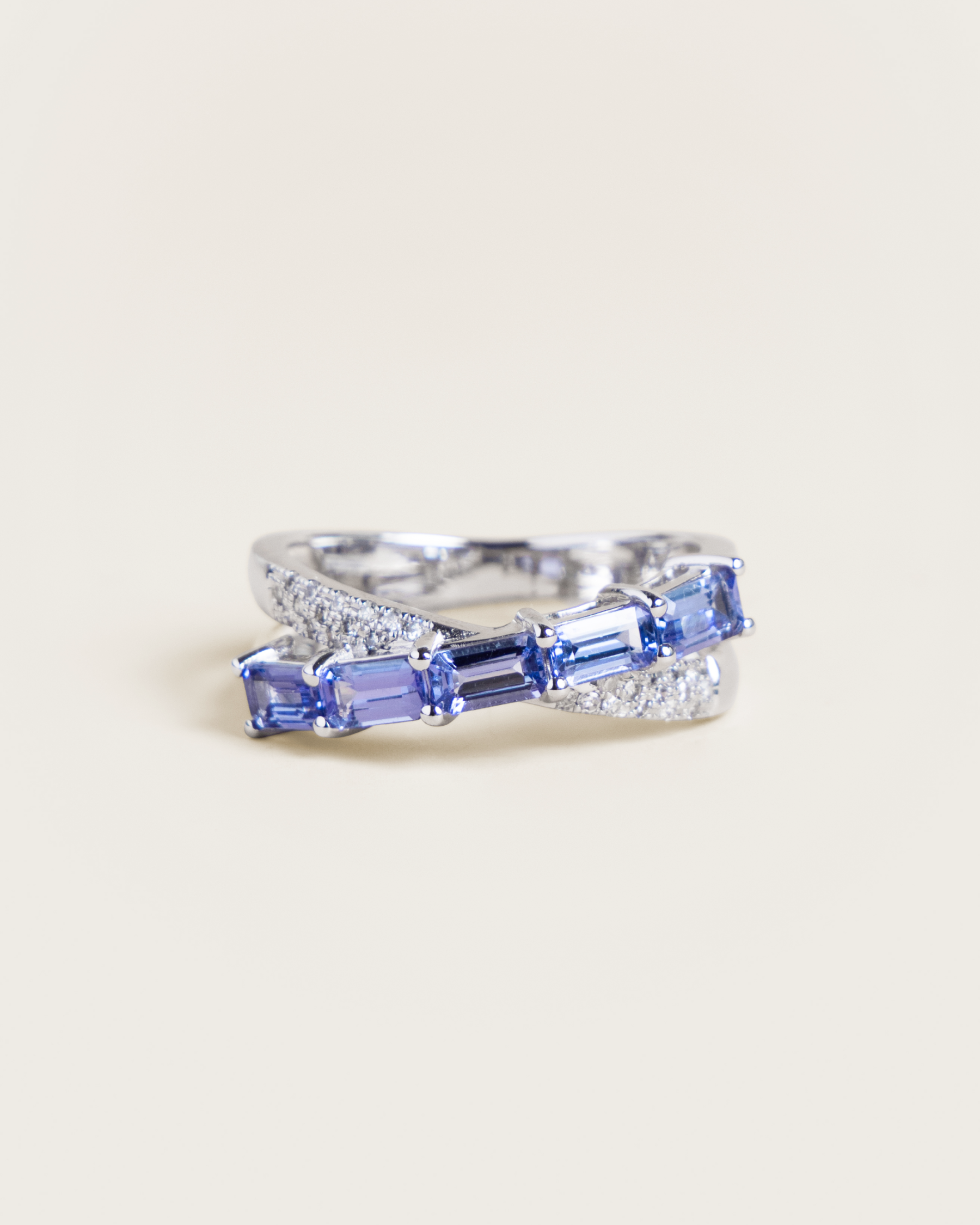 EFFY 14K Tanzanite & Diamond Pavé Crossover Ring