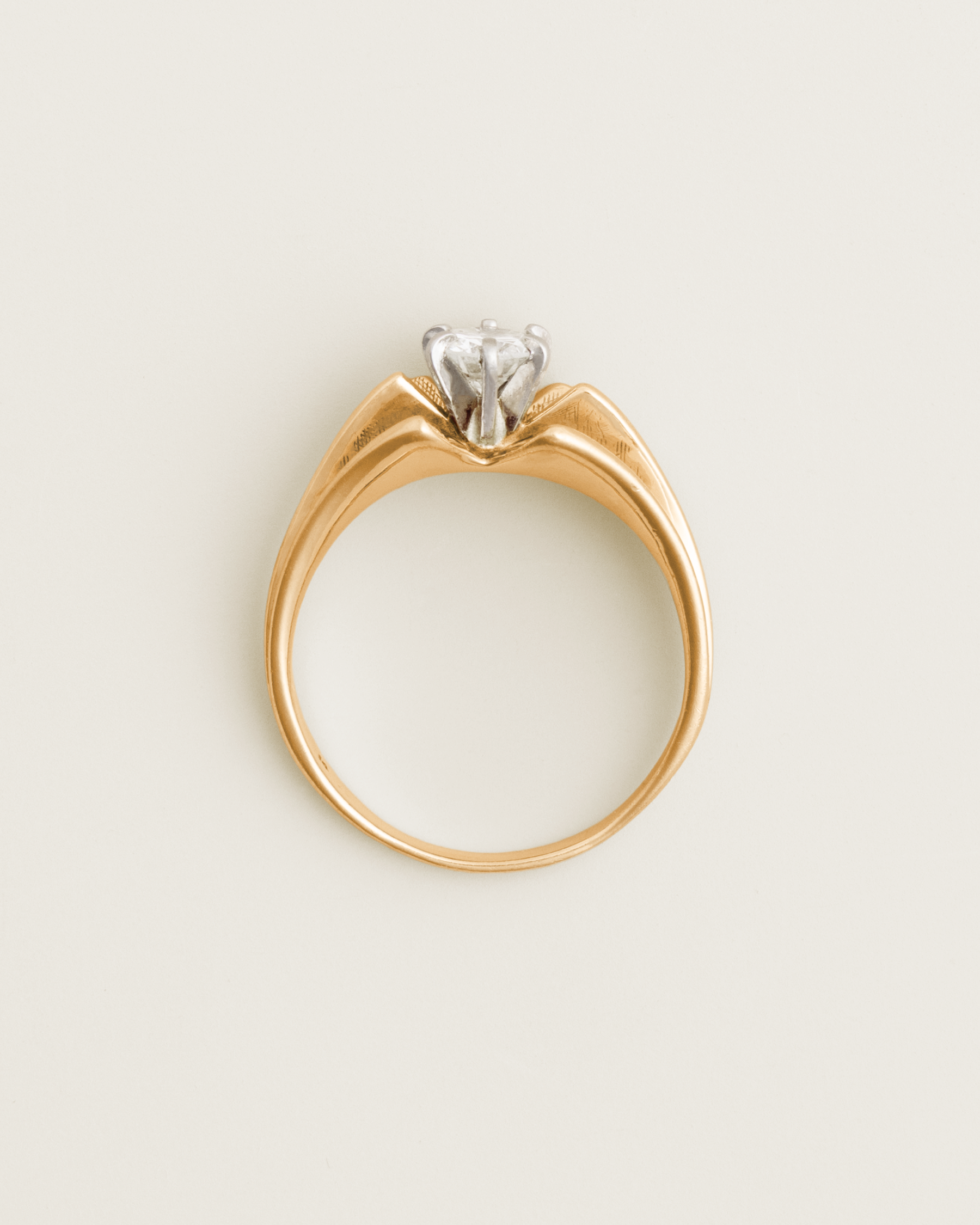 14K 0.52ct Architectural Cathedral Diamond Solitaire