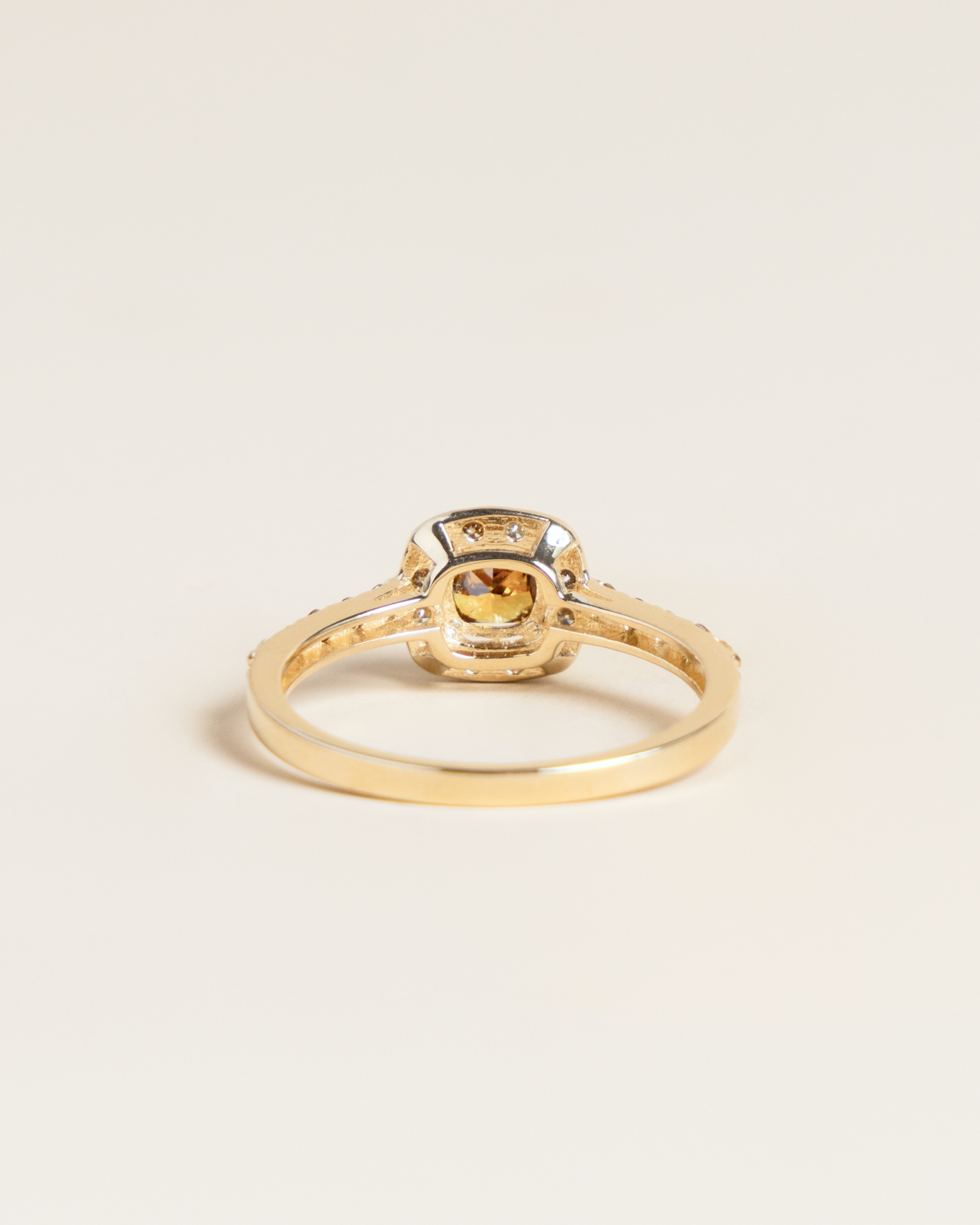 14K 0.71ctw Natural Fancy Cognac & Champagne Diamond Halo Ring
